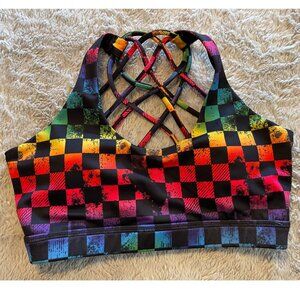 CVG "Prismatic" Butterfly Back Sports Bra (S) NWOT